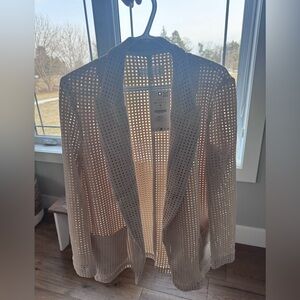 Women's Cream Perforated Blazer